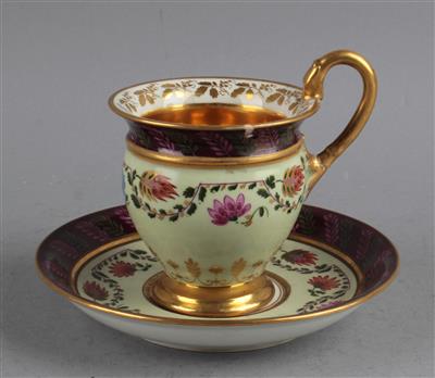 Tasse mit Untertasse, kaiserliche Manufaktur, Wien 1816/17, - Works of Art