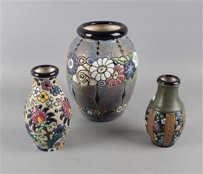 3 Jugendstil Vasen, - Antiquitäten