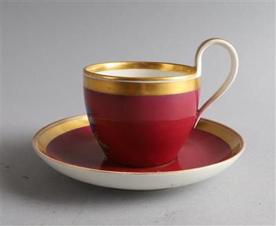 Blumentasse mit Untertasse, kaiserliche Manufaktur, Wien 1824, - Antiquariato