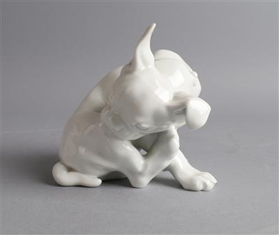 Sitzende französische Bulldogge, - Antiquariato