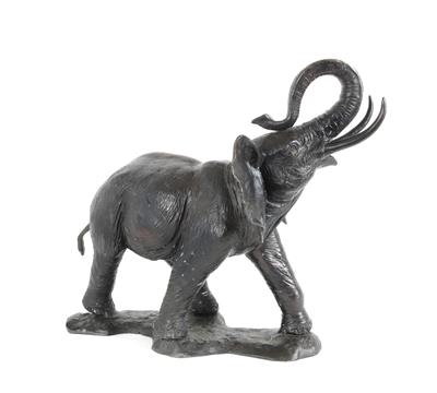 Großer Bronze Elefant, - Antiquitäten