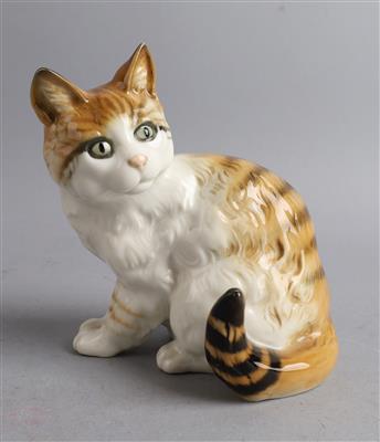 Sitzende Katze, Fa. Hutschenreuther, - Works of Art