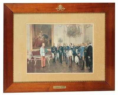 Kaiser Franz Joseph I. von Österreich mit den deutschen Bundesfürsten Schönbrunn 7. Mai 1908, - Antiquitäten