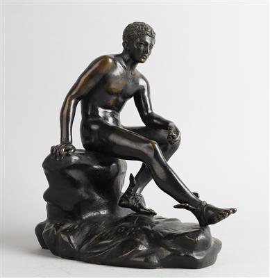 Bronze des sitzenden Hermes, - Starožitnosti