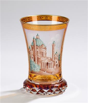 Sockelbecher mit "Karlskirche zu Wien", - Antiquariato