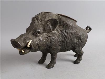Wildschwein als Streichholz und Zigarrenhalter, - Antiquitäten