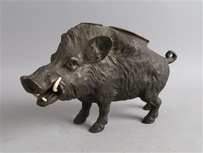 Wildschwein als Streichholz und Zigarrenhalter, - Antiquariato