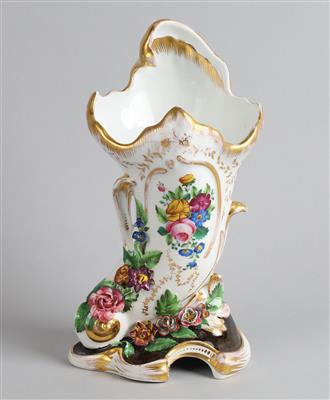 Füllhornvase, Lippert  &  Haas, Schlaggenwald 1843, - Antiquitäten