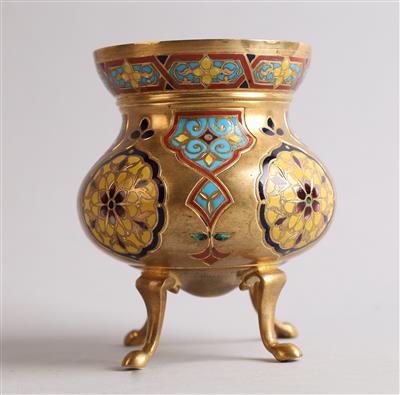 Kleine emaillierte Vase, - Antiquitäten