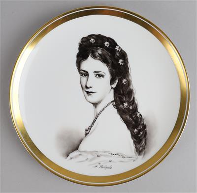 "Kaiserin Elisabeth" von Österreich, Porträtteller, Augarten, - Starožitnosti