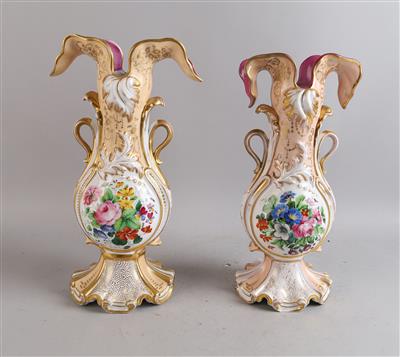 Paar Vasen, Lippert  &  Haas, Schlaggenwald 1840. - Antiquitäten
