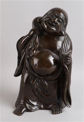 Bronzefigur des Budai, - Antiquariato