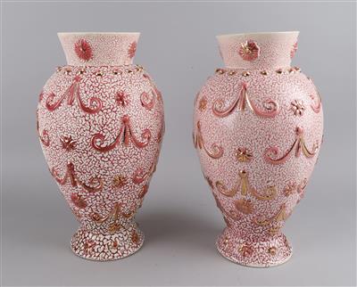 Paar Vasen, Zsolnay, Pécs um 1873/80, - Antiquitäten