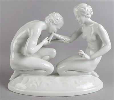 "Der Handkuss", Wiener Porzellanmanufaktur Augarten, - Antiquitäten