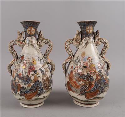 Paar Satsuma Vasen, - Antiquitäten
