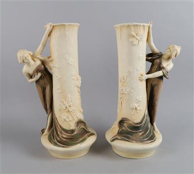 Paar Jugendstil Vasen, Bernhard Bloch, Eichwald, - Antiquariato