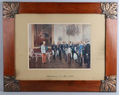 Kaiser Franz Joseph I. mit den deutschen Bundesfürsten, Schönbrunn 7. Mai 1908, - Antiquitäten