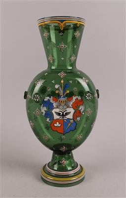 Vase mit Wappen, - Antiques