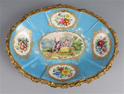 Ovale Schale, Kaiserliche Manufaktur, Wien 1847, - Antiquitäten