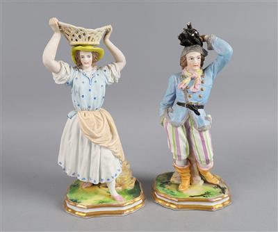 Frau mit Korb, Mann mit Holzbündel, Thun, Klösterle 1855, - Antiques