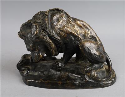 Nach Antoine-Lois Barye (1795- 1875) - Löwe kämpft mit einer Schlange, - Antiques