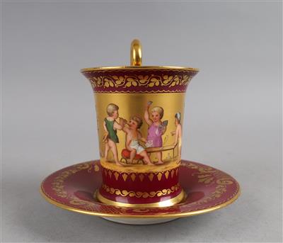 Tasse mit Untertasse, - Antiquariato