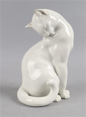 Sitzende Katze, Wiener Porzellanmanufaktur Augarten, - Starožitnosti