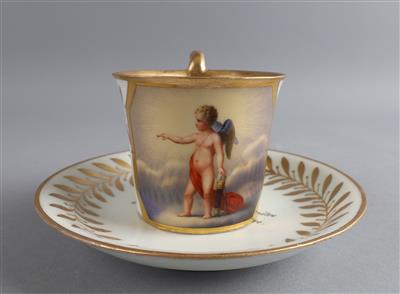 Tasse mit Untertasse, Kaiserliche Manufaktur Wien 1815, - Works of Art