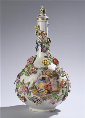 Flaschenvase mit Deckel, Dresden, - Antiquariato