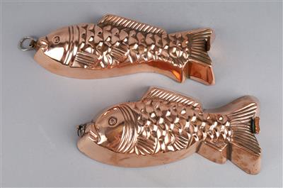 Zwei Kupferformen in Fischform, - Antiquariato