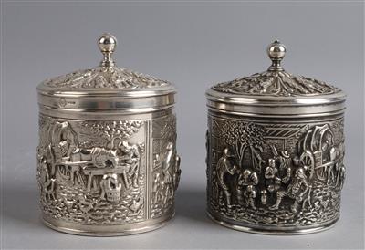 Paar Deckeldosen oder Teedosen, - Works of Art