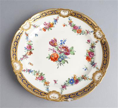 Teller mit Blumengirlande, Kaiserliche Manufaktur Wien, 1770, - Antiquitäten