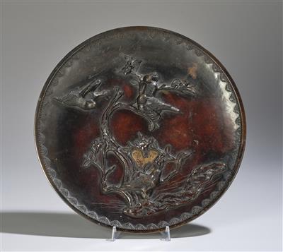 Bronzeteller, Japan, Meiji Zeit (1868-1912), - Antiquariato