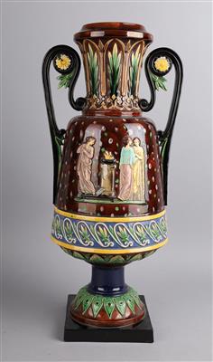 Henkelvase, Wilhelm Schiller  &  Sohn, Bodenbach Ende 19. Jh., - Antiquariato