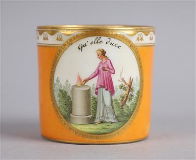 Tasse "Qu'elle dure", kaiserliche Manufaktur, Wien 1806, - Works of Art