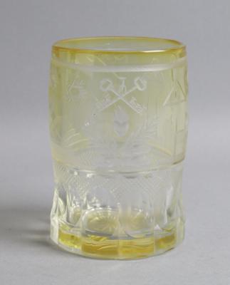 Freimaurer Glas, - Antiquitäten