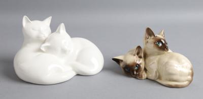 Paar Katzen, Paar Siamkatzen, Royal Doulton, - Antiquariato