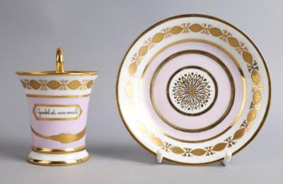 "Symbole de mon amitié" Tasse mit Untertasse, - Antiquariato