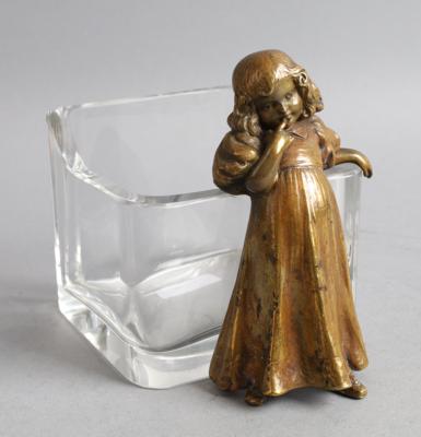 Glasschale mit Mädchen, - Antiquariato