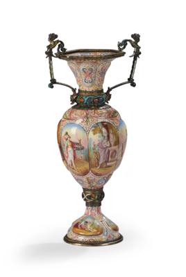 Wiener emaillierte Vase, - Antiquitäten