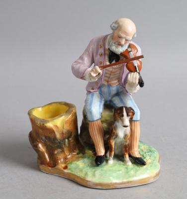 Sitzender Geigenspieler mit Hund, Prag um 1840, - Starožitnosti