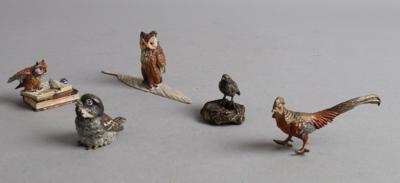5 Wiener Bronzen - Vögel, - Antiquariato