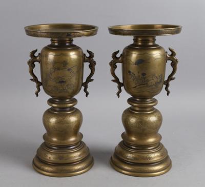 Paar Usubata Bronze Vasen, - Starožitnosti