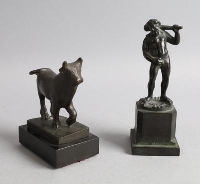 Zwei kleine Bronzen, Herkules und Stier, - Antiquariato