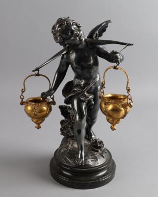 Amorstatuette mit 2 Henkelschälchen, - Antiquariato