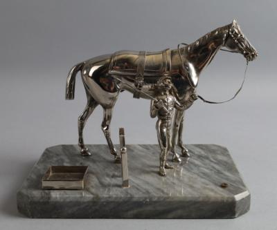 Jockey mit Pferd, - Antiquitäten