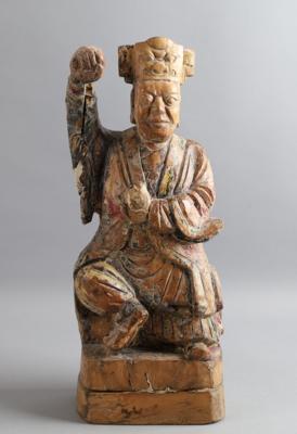 Holzfigur, China, 18./19. Jh., - Antiquitäten