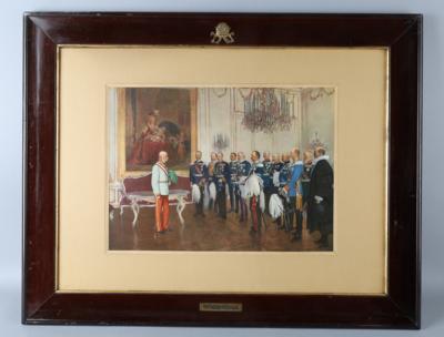 Kaiser Franz Joseph mit den deutschen Bundesfürsten Schönbrunn 7. Mai 1908, - Works of Art