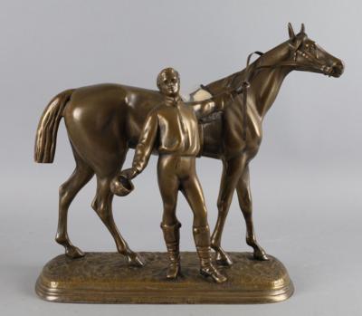 Jockey mit Pferd, - Antiquitäten