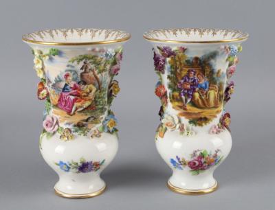 Paar Vasen, Sächsische Porzellanfabrik zu Potschappel - Antiquariato